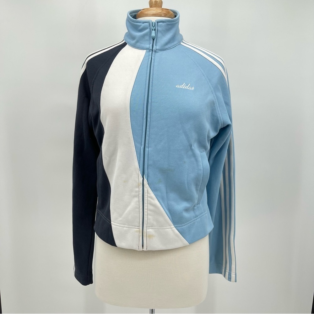 Adidas Blue Track Jacket Size Large FLAWED Adidas Blue Jacket